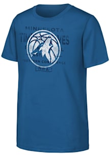 Minnesota Timberwolves Youth Blue Half Court Short Sleeve T-Shirt
