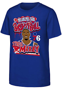 Tyrese Maxey Philadelphia 76ers Youth Blue Baller Player Tee