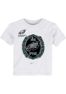 Nike Philadelphia Eagles Toddler White 2024 Super Bowl Champions Multi Champ Ring Short Sleeve T-S..