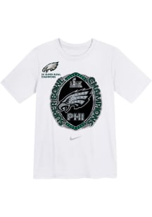 Nike Philadelphia Eagles Boys White 2024 Super Bowl Champions Multi Champ Ring Short Sleeve T-Shir..