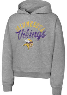 Minnesota Vikings Girls Grey Huddle Up Long Sleeve Hooded Sweatshirt