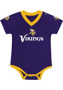 Minnesota Vikings Baby Purple Team Captain Short Sleeve One Piece