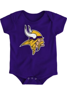 Minnesota Vikings Baby Purple Primary Logo Short Sleeve One Piece