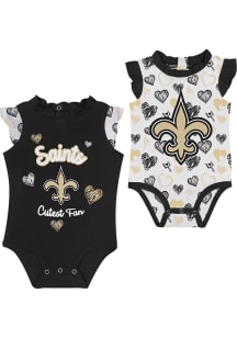 New Orleans Saints Baby Black Happy Hearts Design Set One Piece