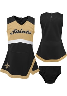 New Orleans Saints Toddler Girls Black Cheer Captain Sets Cheer Dress