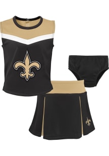 New Orleans Saints Toddler Girls Black Spirit Cheer Sets Cheer