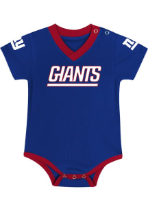 New York Giants Baby Blue Team Captain Short Sleeve One Piece