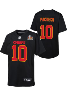 Isiah Pacheco Kansas City Chiefs Youth Black Nike 2024 Super Bowl Participant LIX Patch Football J..