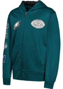 Philadelphia Eagles Youth Teal Training Camp Long Sleeve Full Zip Jacket