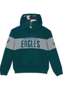 Philadelphia Eagles Boys Teal Red Zone Long Sleeve Hooded Sweatshirt