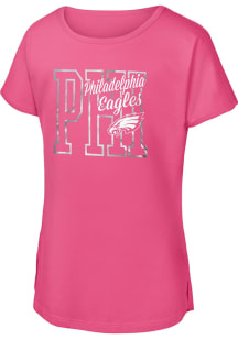 Philadelphia Eagles Girls Pink Signal Caller Short Sleeve Tee