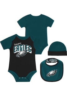 Philadelphia Eagles Baby Teal Dynamic Duo Set One Piece with Bib