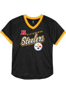 Pittsburgh Steelers Boys Black Fashion Jersey Short Sleeve Fashion Tee