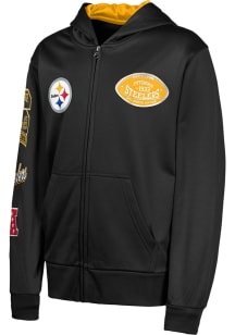 Pittsburgh Steelers Youth Black Training Camp Long Sleeve Full Zip Jacket