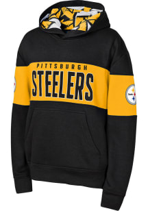 Pittsburgh Steelers Youth Black Red Zone Long Sleeve Hoodie