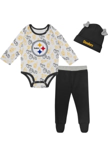 Pittsburgh Steelers Infant Black Little Champ Set Top and Bottom