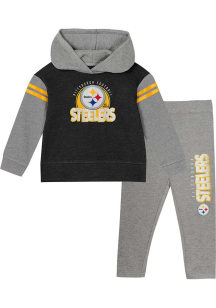 Pittsburgh Steelers Toddler Girls Club House Top and Bottom Set Black