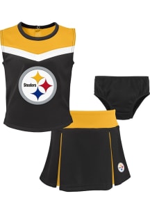 Pittsburgh Steelers Toddler Girls Black Spirit Cheer Sets Cheer