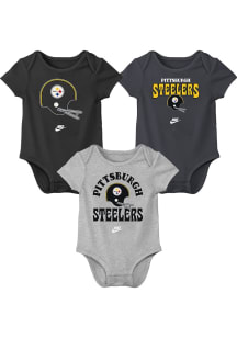 Nike Pittsburgh Steelers Baby Black Nike Retro Logo One Piece