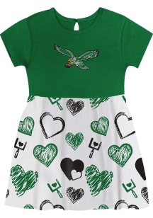 Philadelphia Eagles Toddler Girls Kelly Green Retro All Heart Short Sleeve Dresses