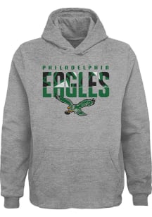 Philadelphia Eagles Boys Grey Retro Gameday Long Sleeve Hooded Sweatshirt
