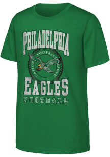 Philadelphia Eagles Youth Kelly Green Retro Stitched Up Short Sleeve T-Shirt