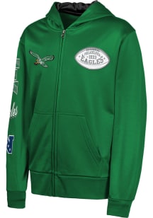 Philadelphia Eagles Boys Black Retro Training Camp Long Sleeve Full Zip Hooded Sweatshirt