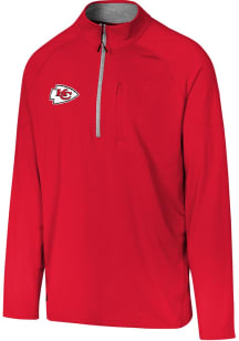 Kansas City Chiefs Youth Red Grid Iron Long Sleeve Quarter Zip Shirt