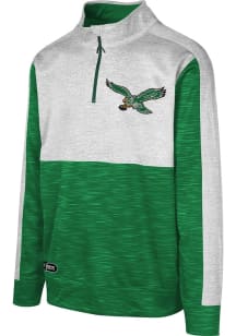 Philadelphia Eagles Boys Kelly Green Tackle Play Long Sleeve Qtr Zip