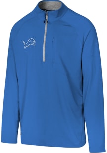 Detroit Lions Boys Blue Grid Iron Long Sleeve Qtr Zip