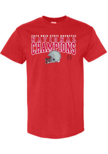 Youth Red Ohio State Buckeyes 2024 Football National Champions Short Sleeve T-Shirt