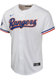 Nike Texas Rangers Youth White 2023 World Series Gold Collection Patch Jersey