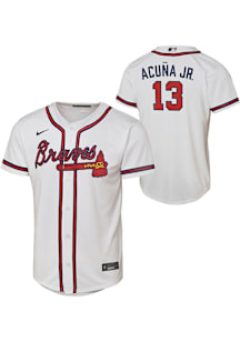 Ronald Acuna Jr  Nike Atlanta Braves Youth White Home Replica Jersey