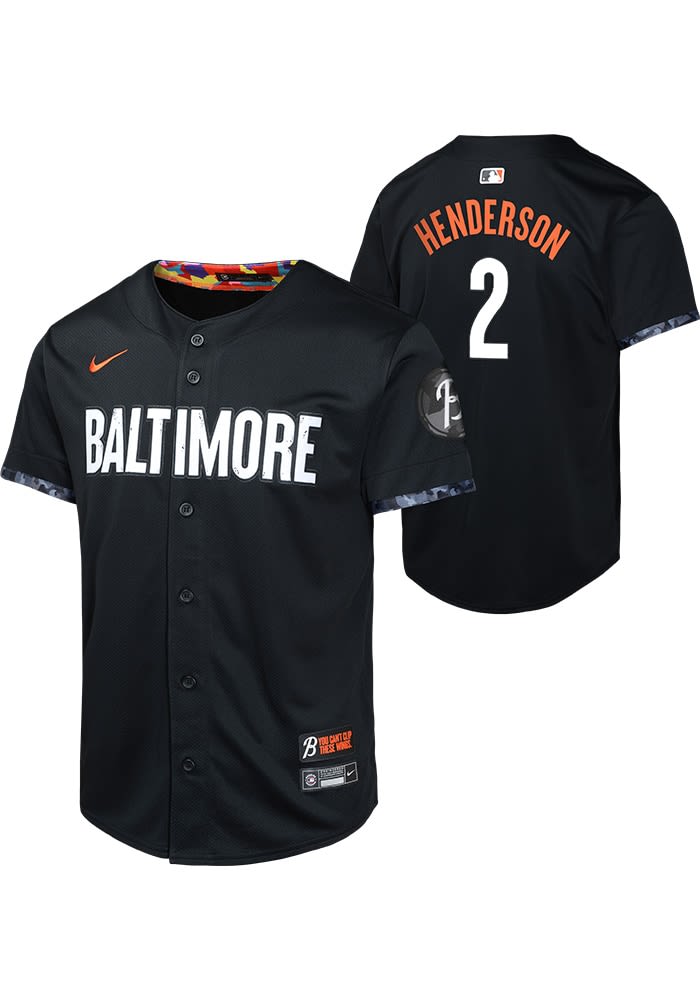 Baltimore Orioles Gunnar Henderson Youth BLACK City Connect