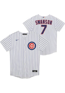 Dansby Swanson  Chicago Cubs Boys White Home Replica Baseball Jersey