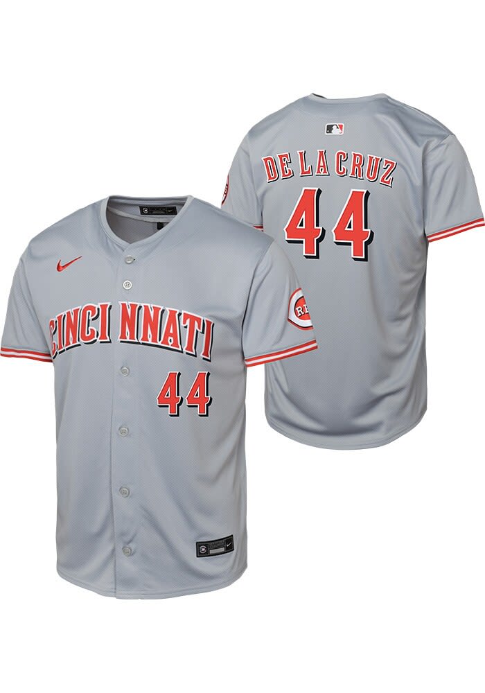 Cincinnati Reds Elly De La Cruz Youth GREY Road Limited