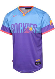 Nike Colorado Rockies Youth Light Blue City Connect Limited Blank Jersey