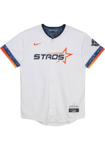 Nike Houston Boys White City Connect Limited Blank Baseball Jersey