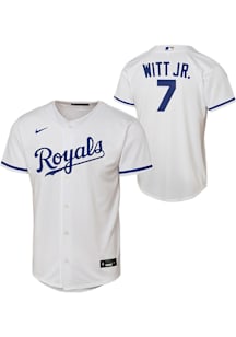 Bobby Witt Jr  Nike Kansas City Royals Youth White Home Replica Jersey