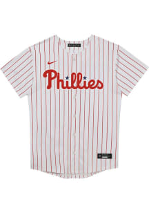 Nike Phillies Boys White Home Replica Blank Baseball Jersey