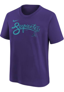 Nike Arizona Diamondbacks Youth Purple Nike City Connect Wordmark Short Sleeve T-Shirt