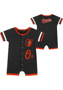 Baltimore Orioles Baby Black Double Hit Short Sleeve One Piece