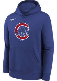 Nike Chicago Cubs Youth Blue Nike Primary Logo Long Sleeve Hoodie