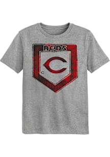 Cincinnati Reds Boys Grey Stolen Base Short Sleeve T-Shirt