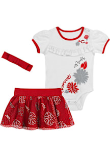Cincinnati Reds Infant Girls Red Sweet Catcher Set Top and Bottom