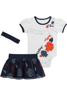 Detroit Tigers Infant Girls Navy Blue Sweet Catcher Set Top and Bottom