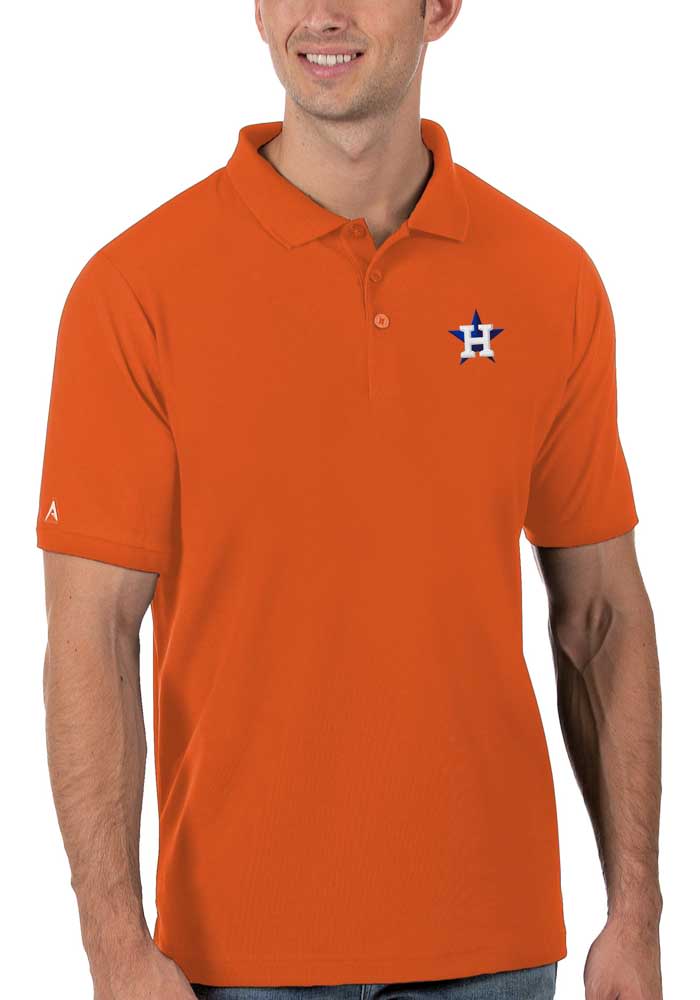 Men's Antigua Orange Houston Astros Tribute Polo