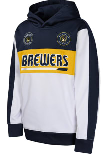 Milwaukee Brewers Youth Navy Blue Triple Play Long Sleeve Hoodie