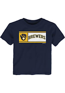 Milwaukee Brewers Toddler Navy Blue Homerun Derby Short Sleeve T-Shirt