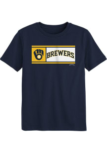 Milwaukee Brewers Boys Navy Blue Homerun Derby Short Sleeve T-Shirt